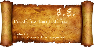 Belász Emiliána névjegykártya